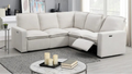 Poltrona Reclinabile Elettrica, Beige / Grigio, Seduta Singola, con Porta USB
