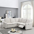 Power Recliner Chair Home Theater Seating Soft Chair with USB Port for Living Room, Bedroom, Theater room, Beige