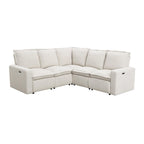 Poltrona Reclinabile Elettrica, Beige / Grigio, Seduta Singola, con Porta USB