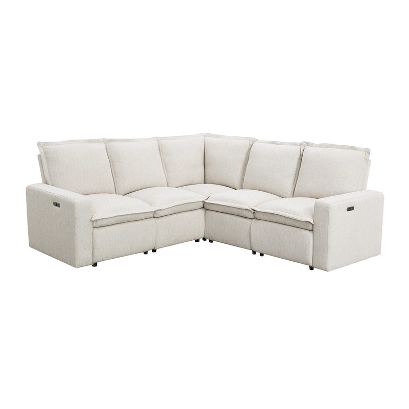 Poltrona Reclinabile Elettrica, Beige / Grigio, Seduta Singola, con Porta USB