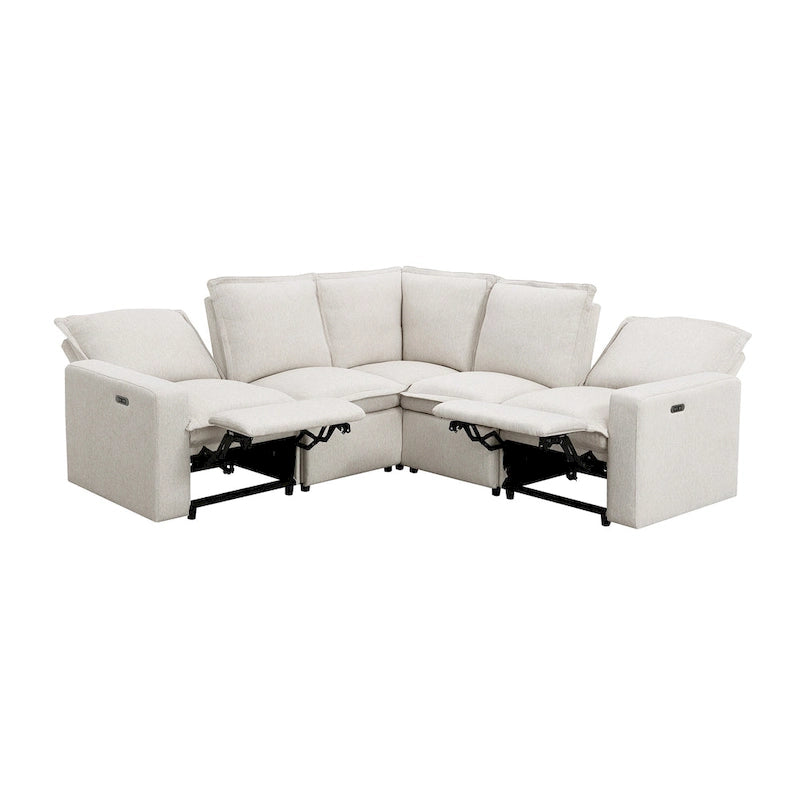 Poltrona Reclinabile Elettrica, Beige / Grigio, Seduta Singola, con Porta USB