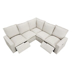 Poltrona Reclinabile Elettrica, Beige / Grigio, Seduta Singola, con Porta USB