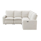 Poltrona Reclinabile Elettrica, Beige / Grigio, Seduta Singola, con Porta USB