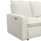 Poltrona Reclinabile Elettrica, Beige / Grigio, Seduta Singola, con Porta USB
