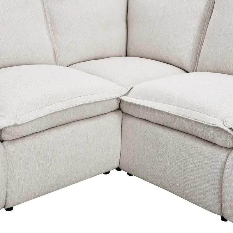 Poltrona Reclinabile Elettrica, Beige / Grigio, Seduta Singola, con Porta USB