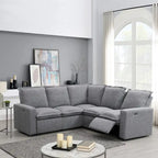 Poltrona Reclinabile Elettrica, Beige / Grigio, Seduta Singola, con Porta USB