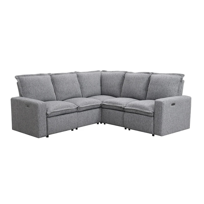 Poltrona Reclinabile Elettrica, Beige / Grigio, Seduta Singola, con Porta USB