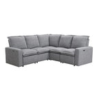 Poltrona Reclinabile Elettrica, Beige / Grigio, Seduta Singola, con Porta USB