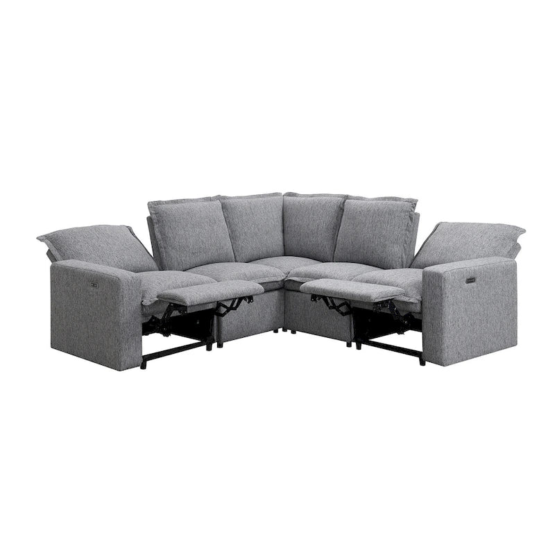 Poltrona Reclinabile Elettrica, Beige / Grigio, Seduta Singola, con Porta USB