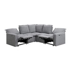 Poltrona Reclinabile Elettrica, Beige / Grigio, Seduta Singola, con Porta USB