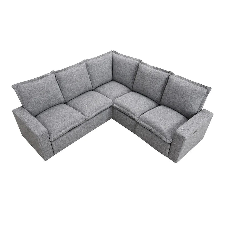 Poltrona Reclinabile Elettrica, Beige / Grigio, Seduta Singola, con Porta USB