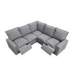Poltrona Reclinabile Elettrica, Beige / Grigio, Seduta Singola, con Porta USB