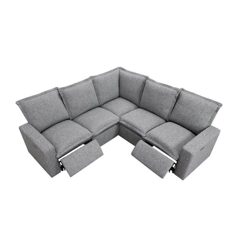 Poltrona Reclinabile Elettrica, Beige / Grigio, Seduta Singola, con Porta USB
