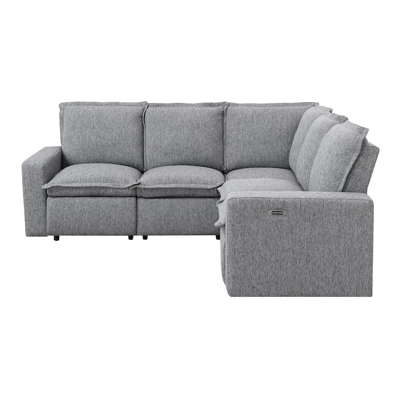 Poltrona Reclinabile Elettrica, Beige / Grigio, Seduta Singola, con Porta USB