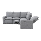 Poltrona Reclinabile Elettrica, Beige / Grigio, Seduta Singola, con Porta USB
