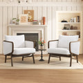 Set di 2 Poltrone Accent in Tessuto Sherpa, Poltrona Imbottita con Struttura in Legno Massello