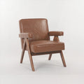 Poltrona Relax Marrone/Beige con Braccioli, Gambe in Legno Massello, 1 Posto