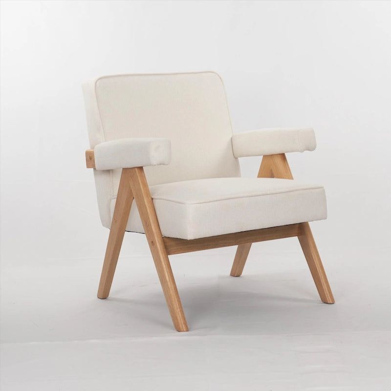 Poltrona Relax Marrone/Beige con Braccioli, Gambe in Legno Massello, 1 Posto