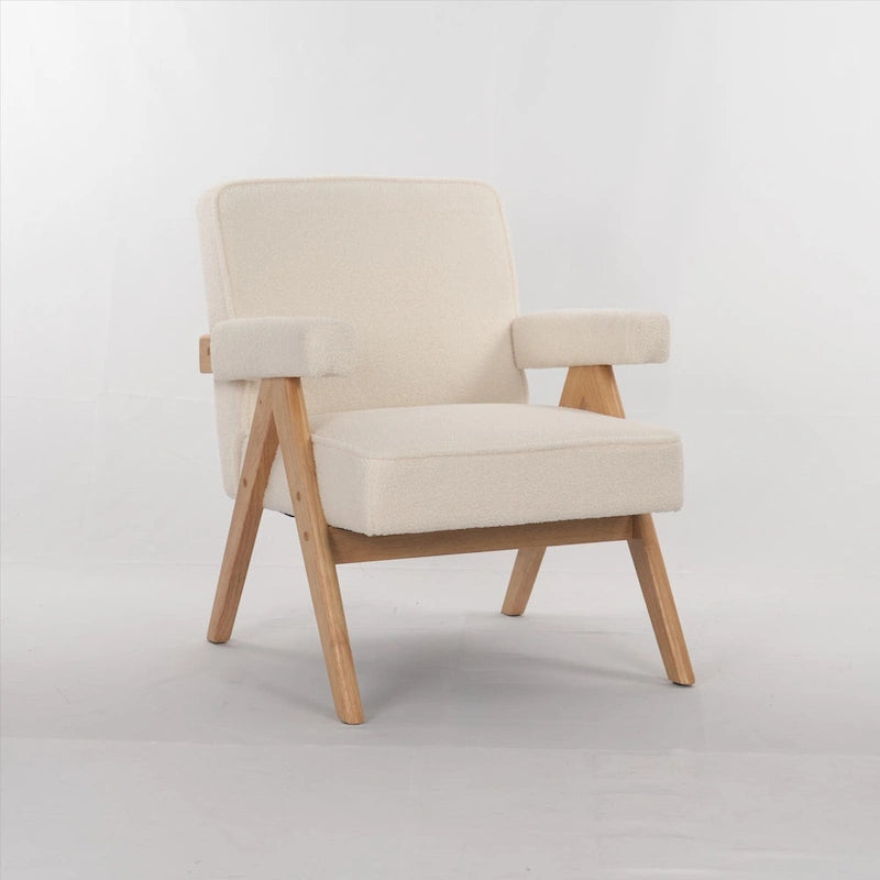 Poltrona Relax Marrone/Beige con Braccioli, Gambe in Legno Massello, 1 Posto