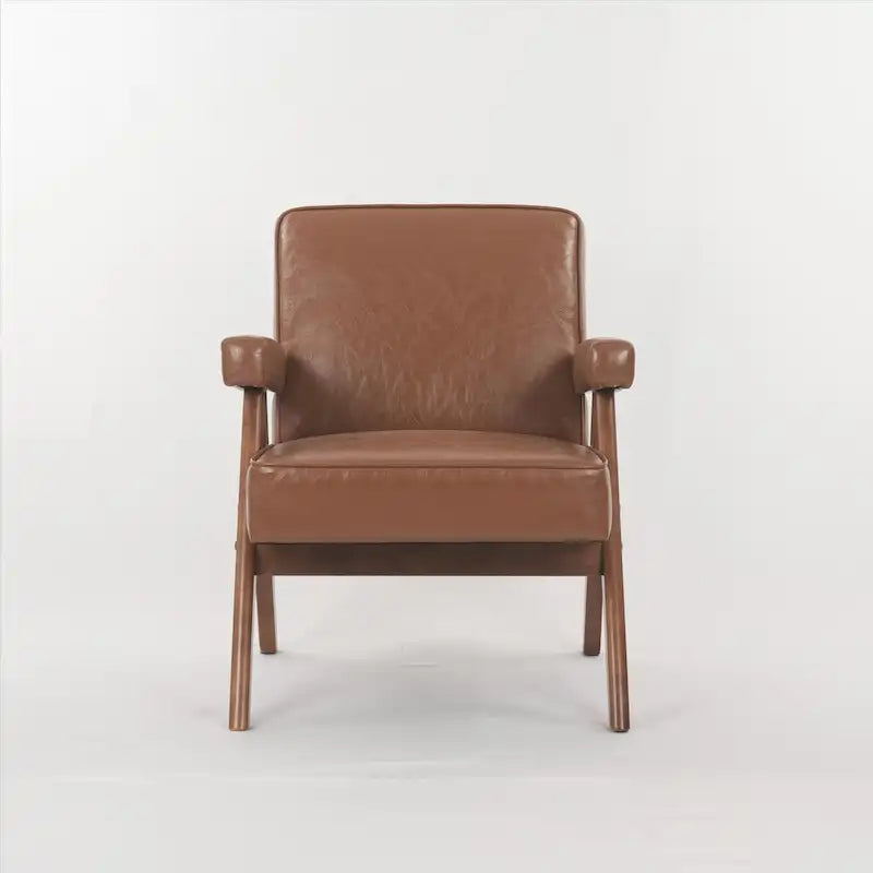 Poltrona Relax Marrone/Beige con Braccioli, Gambe in Legno Massello, 1 Posto