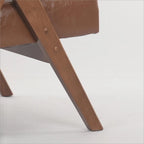 Poltrona Relax Marrone/Beige con Braccioli, Gambe in Legno Massello, 1 Posto