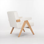 Poltrona Relax Marrone/Beige con Braccioli, Gambe in Legno Massello, 1 Posto