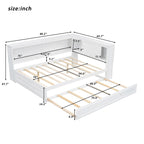 Letto a giorno completo bianco/legno con rotelle, 2 posti