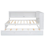 Letto a giorno completo bianco/legno con rotelle, 2 posti