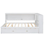 Letto a giorno completo bianco/legno con rotelle, 2 posti
