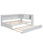 Letto a giorno completo bianco/legno con rotelle, 2 posti