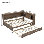 Letto a giorno completo bianco/legno con rotelle, 2 posti