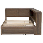 Letto a giorno completo bianco/legno con rotelle, 2 posti