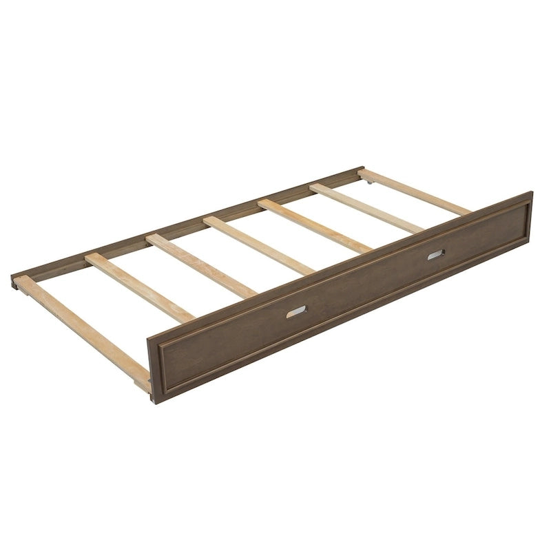 Letto a giorno completo bianco/legno con rotelle, 2 posti