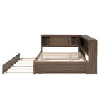 Letto a giorno completo bianco/legno con rotelle, 2 posti