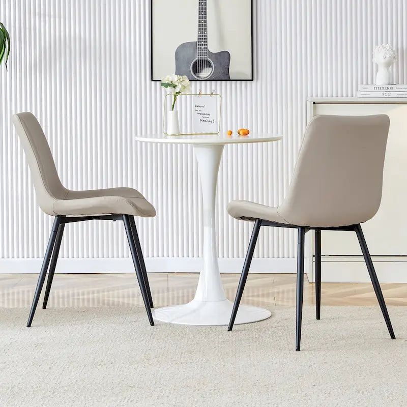 Set di 4 sedie da pranzo, sedia da pranzo familiare con schienale in pelle, comoda sedia da cucina con cuscino extra largo