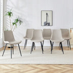 Set di 4 sedie da pranzo, sedia da pranzo familiare con schienale in pelle, comoda sedia da cucina con cuscino extra largo