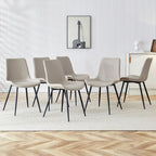 Set di 4 sedie da pranzo, sedia da pranzo familiare con schienale in pelle, comoda sedia da cucina con cuscino extra largo