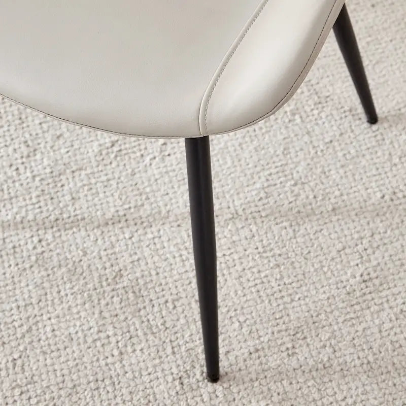 Set di 4 sedie da pranzo, sedia da pranzo familiare con schienale in pelle, comoda sedia da cucina con cuscino extra largo