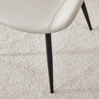 Set di 4 sedie da pranzo, sedia da pranzo familiare con schienale in pelle, comoda sedia da cucina con cuscino extra largo