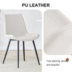 Set di 4 sedie da pranzo, sedia da pranzo familiare con schienale in pelle, comoda sedia da cucina con cuscino extra largo