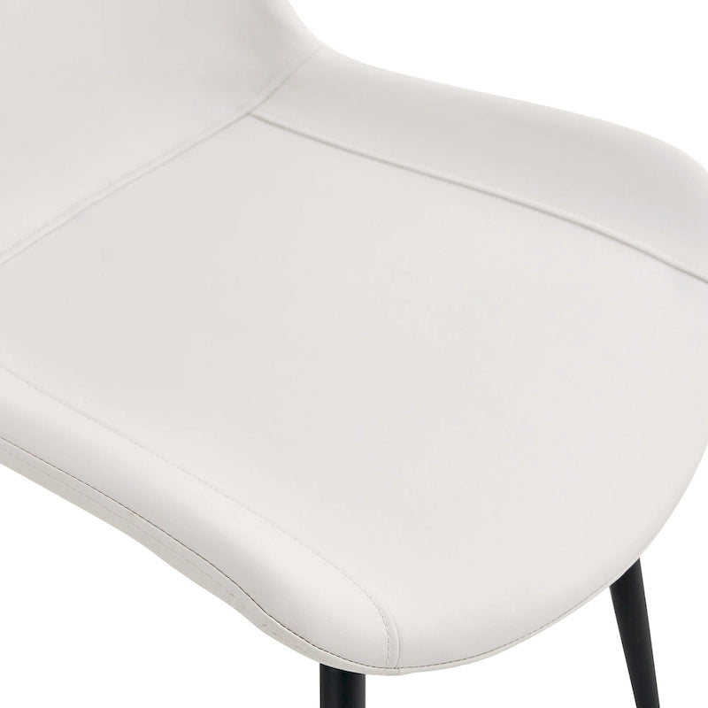 Set di 4 sedie da pranzo, sedia da pranzo familiare con schienale in pelle, comoda sedia da cucina con cuscino extra largo