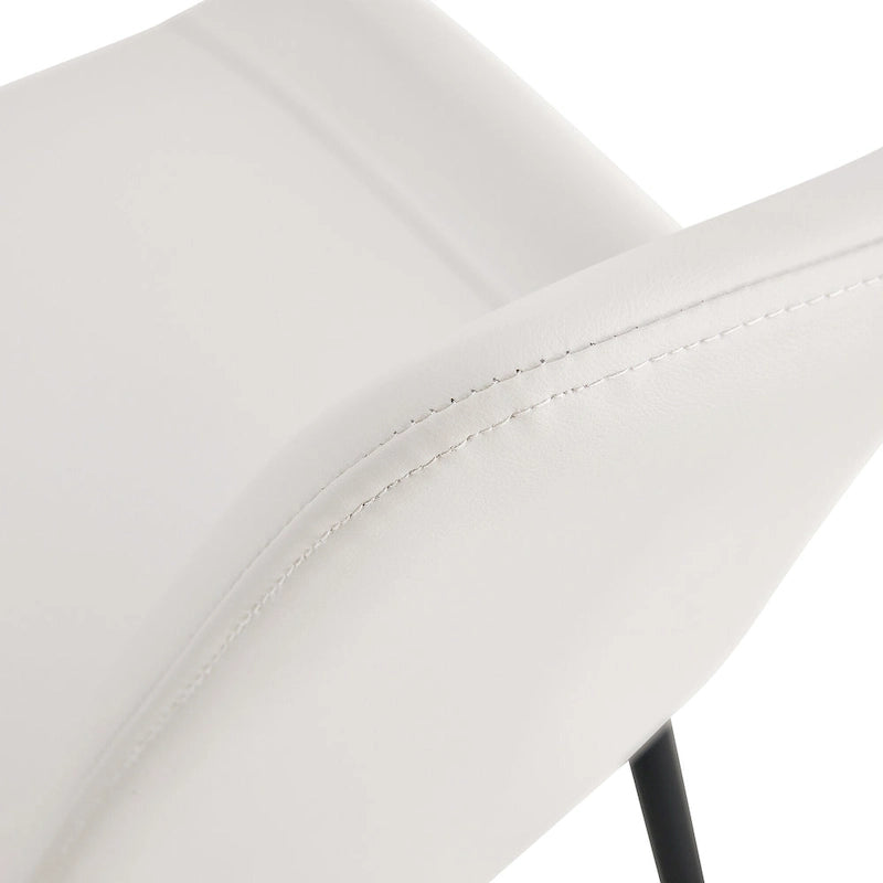Set di 4 sedie da pranzo, sedia da pranzo familiare con schienale in pelle, comoda sedia da cucina con cuscino extra largo