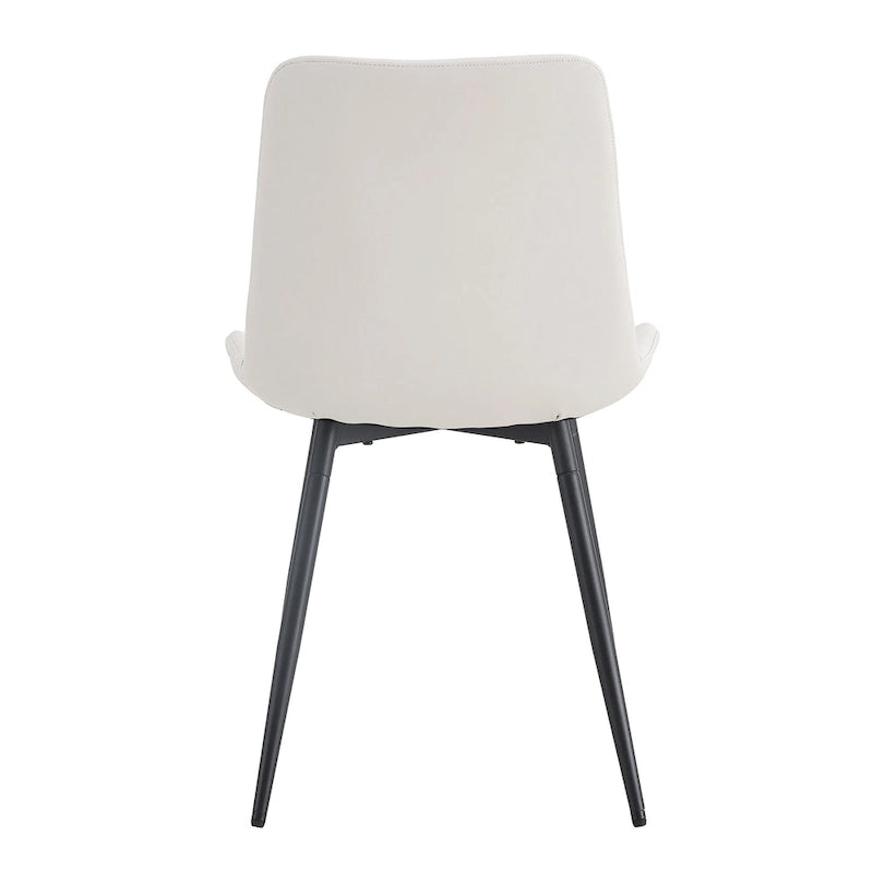 Set di 4 sedie da pranzo, sedia da pranzo familiare con schienale in pelle, comoda sedia da cucina con cuscino extra largo