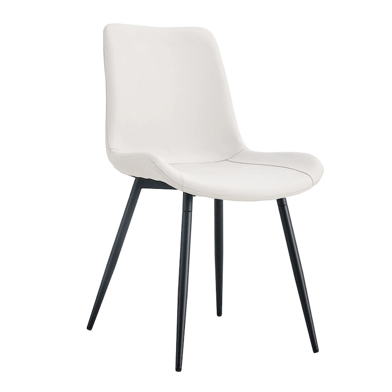 Set di 4 sedie da pranzo, sedia da pranzo familiare con schienale in pelle, comoda sedia da cucina con cuscino extra largo