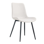 Set di 4 sedie da pranzo, sedia da pranzo familiare con schienale in pelle, comoda sedia da cucina con cuscino extra largo
