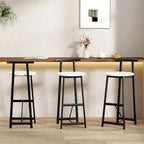 Set di 3 sgabelli da bar in legno 27H con poggiapiedi, facile da montare, per sala da pranzo, cucina