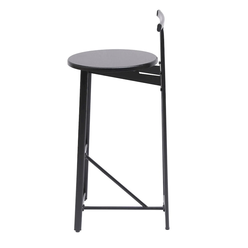 Set di 3 sgabelli da bar in legno 27H con poggiapiedi, facile da montare, per sala da pranzo, cucina