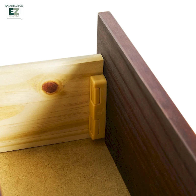 Comodino moderno Walker Edison con 1 cassetto in legno massello e montaggio facile