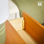 Comodino moderno Walker Edison con 1 cassetto in legno massello e montaggio facile