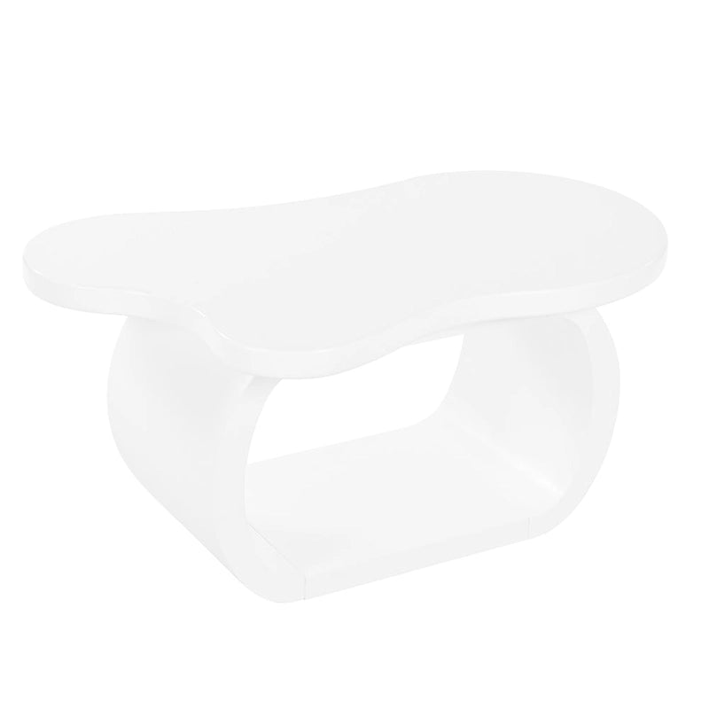 Tavolino moderno a nuvola con piano spesso 1,5 pollici, tavolino laterale irregolare stile crema con gambe curve, tavolino d'accento dal design unico